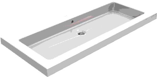 Wiesbaden Keramische Meubelwastafel - 100 x 46 Zonder Kr.Gat