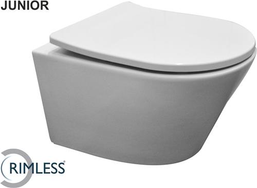Wiesbaden Vesta -Junior Rimless Wandcloset + Shade Zitting - Wit