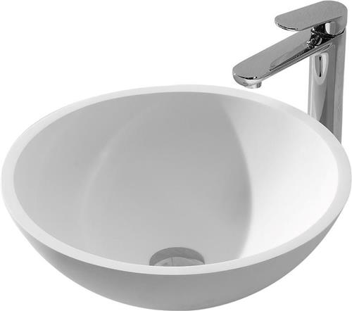 Wiesbaden Solid Surface opzetwastafel rond 430x430x130mm
