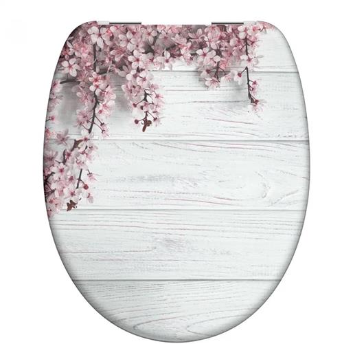 Schütte WC-bril FLOWERS & WOOD  Duroplast  Softclose  Universeel  Hygiënisch & krasbestendig