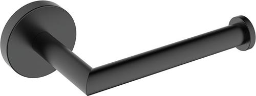 Sanifun toiletrolhouder met vaste arm mat zwart