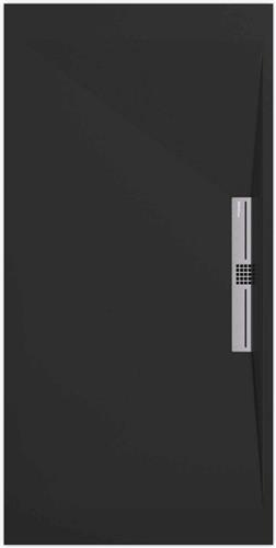 Sanifun douchebak Stone Side Black Smooth 1100 x 900 S