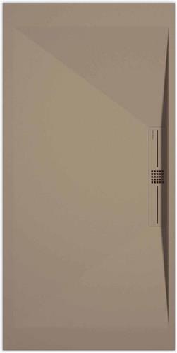 Sanifun douchebak Stone Side Moka Smooth 1600 x 800 P