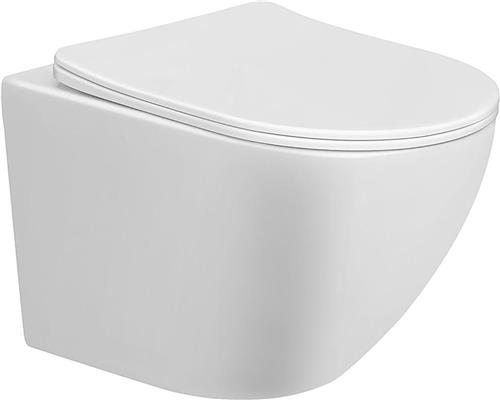 Wiesbaden Nibiru Rimless Verkort Wandcloset 48 cm. + Softclose Zitting - Wit