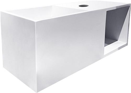 Fontein Wiesbaden Julia 54x20x20cm met Nis Solid Surface Mat Wit