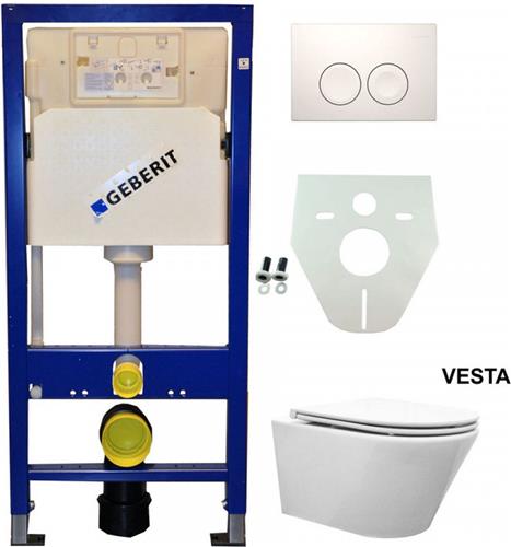 Geberit UP 100 Vesta wc+ Flatline zitt.+ Delta 25 wit