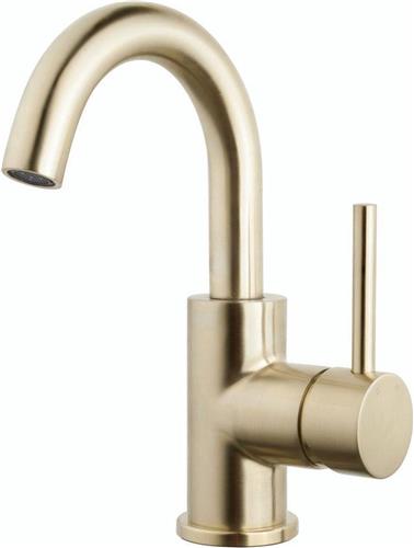 Wiesbaden Caral Draaibare Wastafel kraan - Goud Look - Geborsteld Messing