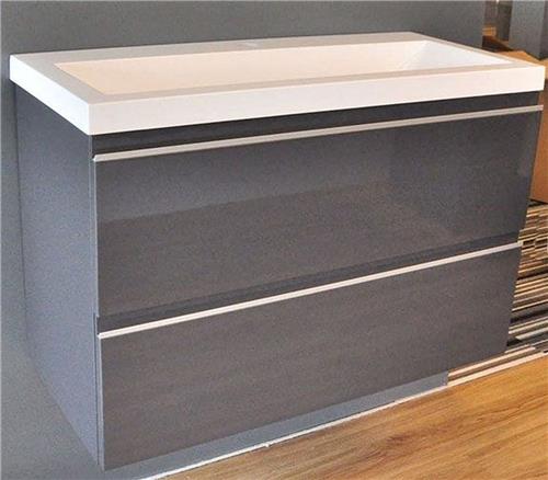 Badmeubel WB onderkast hoogglans grijs 80x36cm eengats