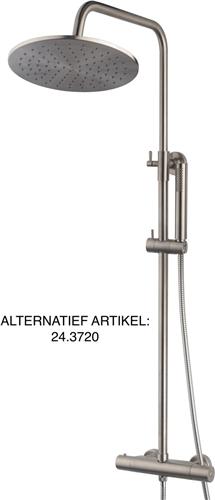 Thermostatische Regendoucheset Opbouw - Caral - Geborsteld Staal