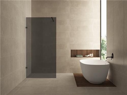 Douche à l'italienne LESS 1000 x 2000 mm Rookglas Nano - Glasbeugels in Aluminium Zwart
