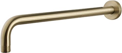 Xellanz luxe douche -arm rond muurbev. 35 cm. - Geborsteld Messing