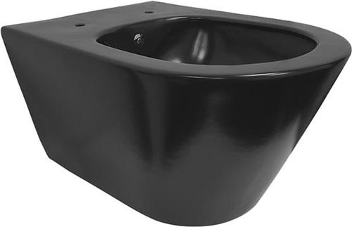 Wiesbaden Luxe Randloze Wandcloset 53 cm met Bidet-functie - Mat Zwart