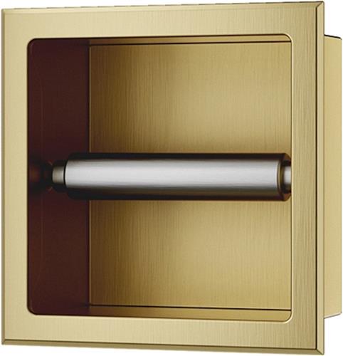 Sanifun Dorri toiletrolhouder zonder klep inbouw geborsteld messing