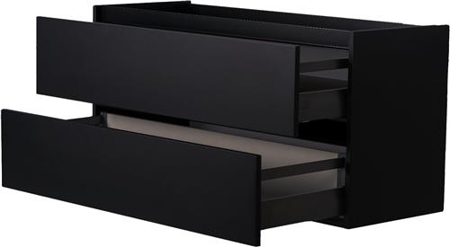 Onderkast Wiesbaden Marmaris 2 Laden En Uitsparingen 120 cm Exclusief Topblad Mat Zwart