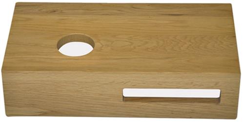 Sanifun Hak Planchet 400 x 210 x 100 Links  Massief Eikenhout