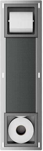 Sanifun Rocki toiletrolhouder zonder klep en reserverolhouder inbouw gunmetal