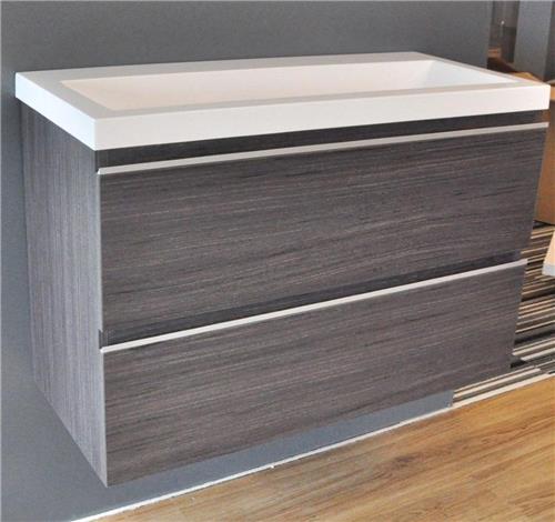 Badmeubel WB onderkast houtnerf grijs 80x36cm-eengats