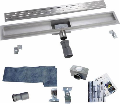 Wiesbaden RVS Douchegoot - met Flens 60 cm