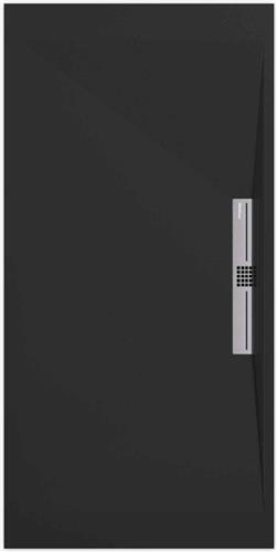 Sanifun douchebak Stone Side Black Smooth 900 x 900 S