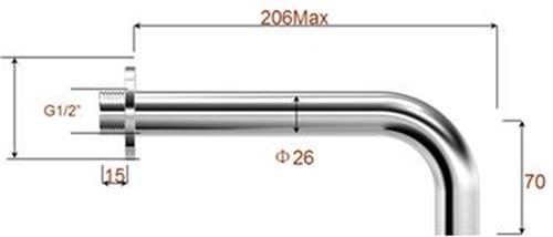 Wiesbaden Caral Inbouw Baduitloop 20 cm. - Mat Zwart