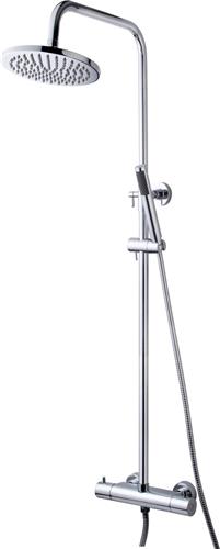 Wiesbaden Caral thermostatische regendoucheset opbouw chroom