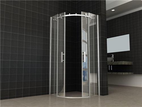 Kwartronde douchecabine 90x90 + schuifdeuren met antikalk