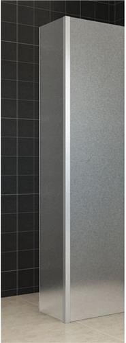 Wiesbaden Frosted zijwand met hoekprofiel 35x200cm 10mm mat glas met NANO coating