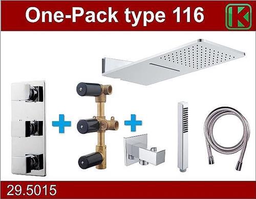 Wiesbaden Regendouche - Type 116 - Inbouw - Complete set - 24 x 55 cm