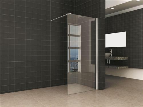 Wiesbaden Brush inloopdouche met RVS profiel 90x200cm 10mm glas met NANO coating