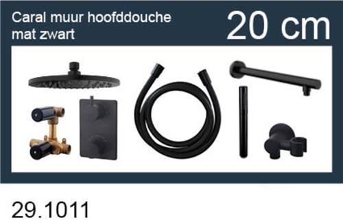Wiesbaden One -Pack Inbouwthermostaatset Rond Type 302 Mat Zwart - 20 cm.