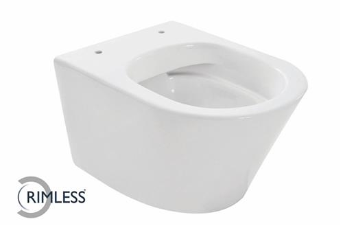 Wiesbaden Vesta Compact Rimless Wandcloset 47 cm. Zonder Zitting - Wit