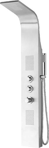Wiesbaden Erie - Douchepaneel met Thermostaatkraan - RVS - 148x22cm