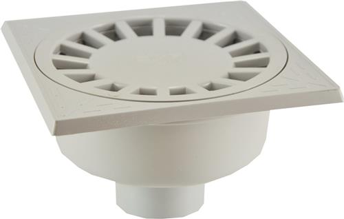 Wiesbaden Pvc Vloerput 150 x 150 mm. - 40/50 mm. Onderaansluiting