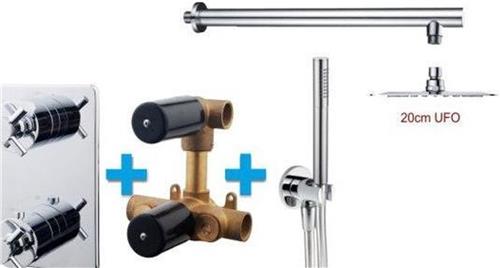 Wiesbaden One -Pack Inbouwthermost.Set Type 130 Chroom - 20 cm. UFO