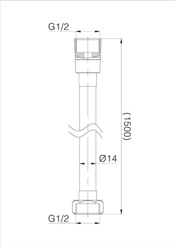 Wiesbaden Flexx Doucheslang 150 cm. - RVS