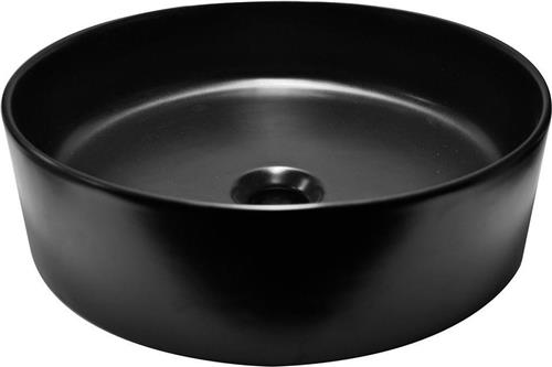 Wiesbaden Link opzetwastafel rond 400x145 zwart
