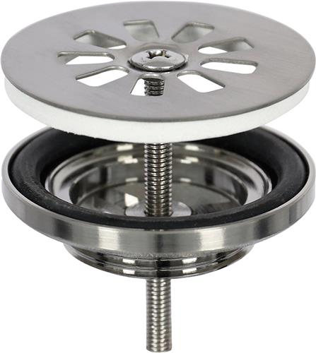 Differnz Afvoerplug Mat Chroom  Afvoerstop voor Wastafel  Ø 64 mm  6M schroef