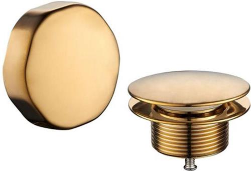 Wiesbaden Gemma knop/plug badoverloopcombinatie - geborsteld messing