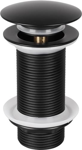 Differnz Design Afvoerplug Mat Zwart  Popup  Ø 63mm  Mix & Match  Grote schroef