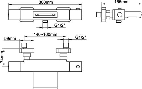 Wiesbaden Rombo Waterval Badmengkraan 15 cm. - Chroom
