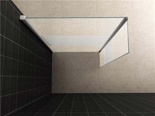 Xellanz Zijwand met hoekprofiel 40x200 cm. - 10mm NANO gedeeltelijk matglas