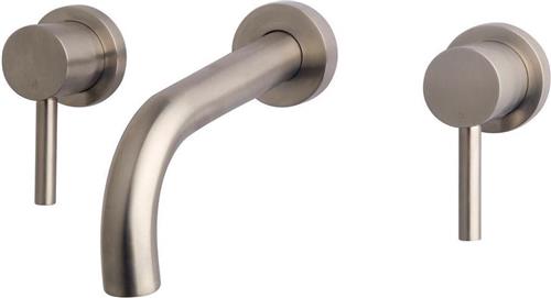 Wiesbaden Caral Inbouw Wastafel kraan Afbouwset 2-Knops - RVS Look