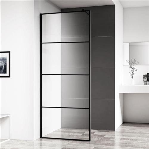 Inloopdouche Wiesbaden Horizon - 100x200cm - Incl. Zwarte Stabilisatiestang - Mat Zwart