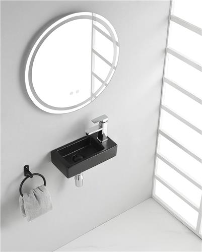 Wiesbaden Mini-Rhea rechts fontein 360x180x90 mat-zwart