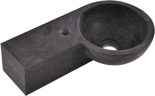 B-stone hardstenen fontein links 40 x 23 cm rond