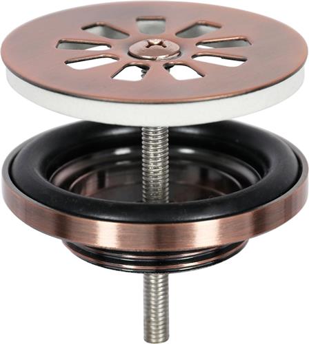 Differnz Afvoerplug Rood Koper  Afvoerstop voor Wastafel  Ø 64 mm  6M schroef