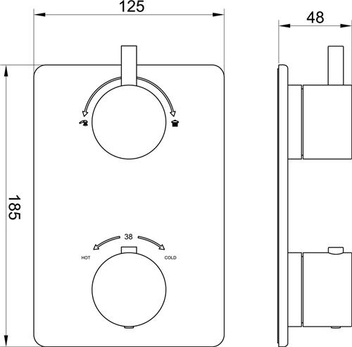 Wiesbaden Caral Inbouw Douchekraan Afbouwset 2-Weg - RVS Look