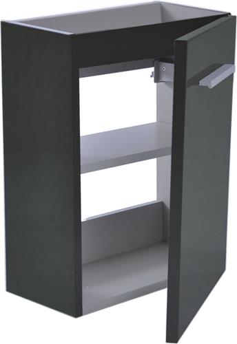 Wiesbaden fonteinkast tbv HS fonteintje l/r 1 deur 40x21 hoogglans grijs