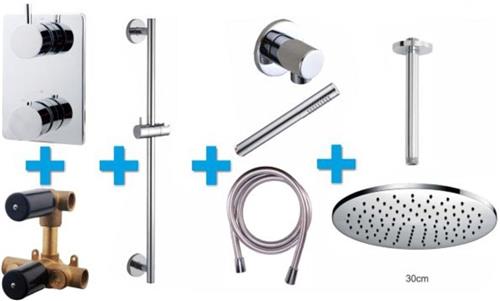 Wiesbaden Regendouche - Type 112 - Inbouw - Complete set - ø 30 cm