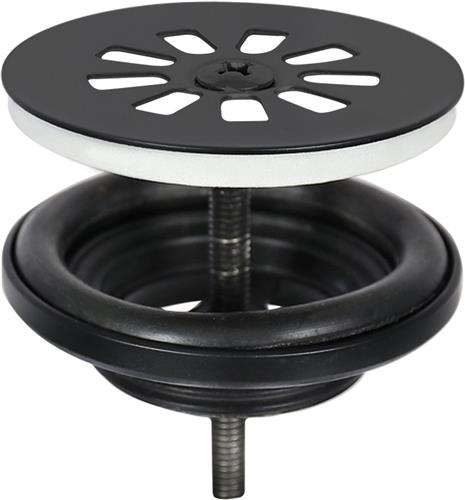 Differnz Afvoerplug Mat Zwart  Afvoerstop voor Wastafel  Ø 64 mm  6M schroef